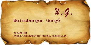 Weissberger Gergő névjegykártya